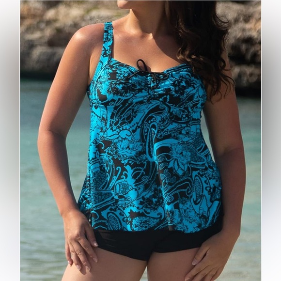 Swimwear Other - Women Two Piece Swimsuit Tummy Control Bathing Suit Swimwear Plus‎ Size 18W